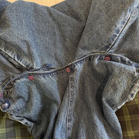 Vintage North Style Denim Jacket Women 1X Blue Barn Chore Coat Flannel Lined - Picture 8 of 12